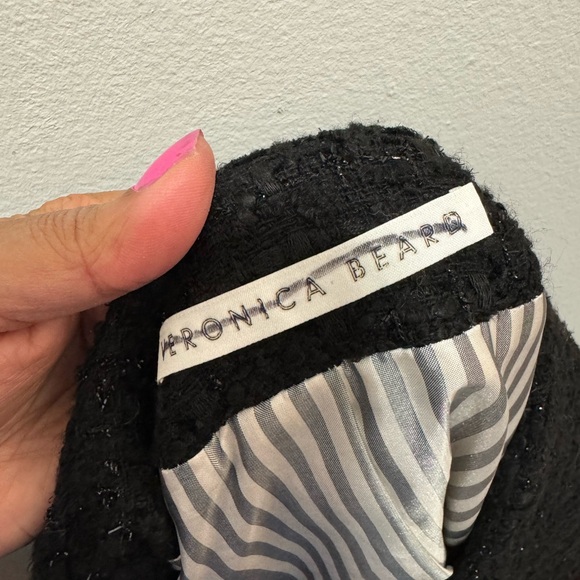 Veronica Beard Elegant Black Tweed Jacket with Gold Military Buttons Size 8 - Picture 10 of 10